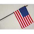 12" x 18" Deluxe Rayon U.S. Stick Flag with Spear Top on 3/8" Diameter Black Dowel